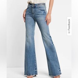 Express 70s Midrise Horsebit flare jeans